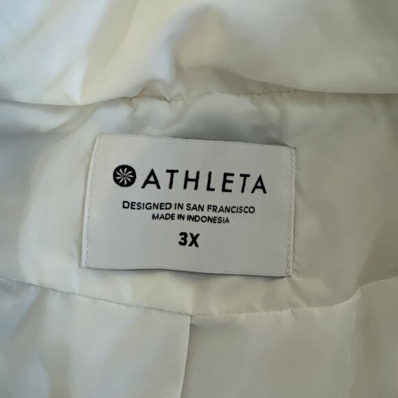 Athleta Point Reyes Bomber Jacket Womens 3X Plus White Coat Windbreaker Stretch - Picture 4 of 9